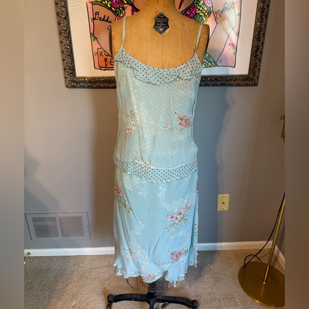 Vero Moda Light Blue Floral Skirt Set